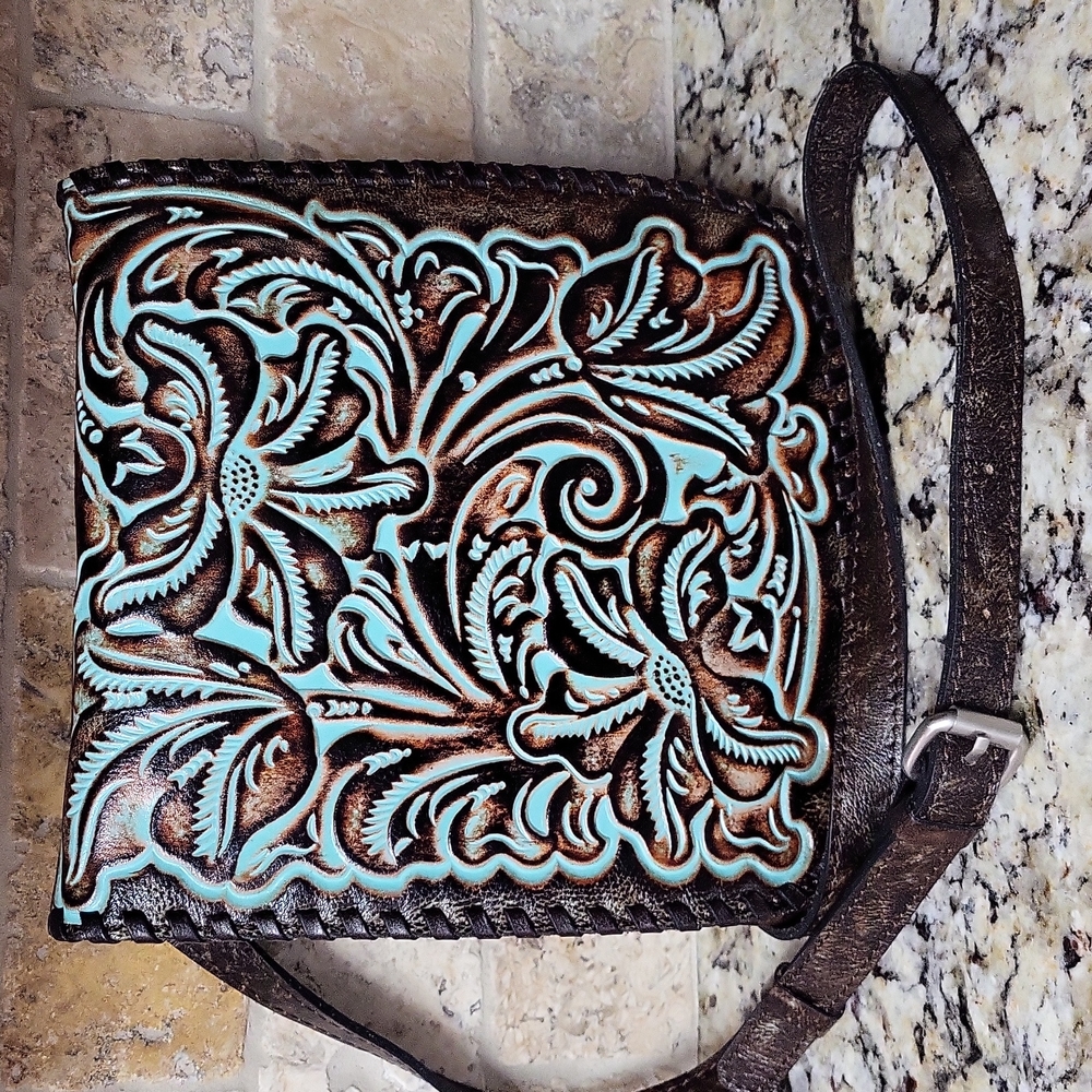 Patricia Nash Tooled Turquoise Granada Crossbody